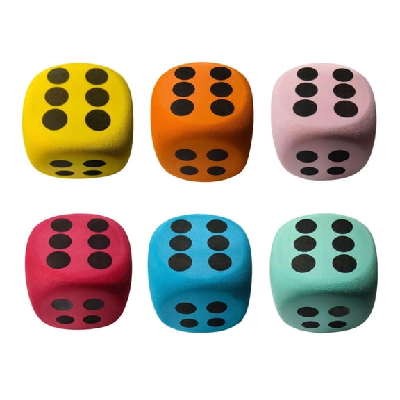 Foam Dice for Classroom Bulk Pack 3 Inch Soft Dice Set for Birthday Party Games for Student Great Birthday Favors for Student Durable Fun for Student Play and Family Gatherings 6
