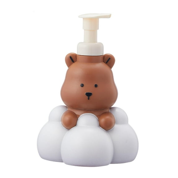 Foam Dispenser Pump , Manual Hand Pump Soap Bottle, Cartoon Shaped Liquid Foam Soap Dispenser, Bathroom Foaming Pump Bottle 500ml Coffee