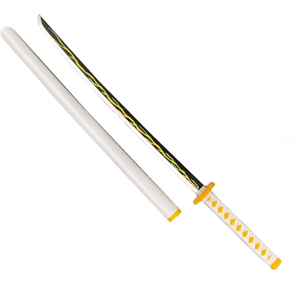 Foam Display Prop Inspired by Anime  42" White-Yellow Collectible with Lightning Print Design