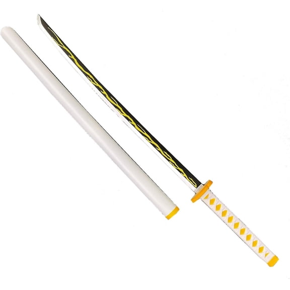 Foam Display Prop Inspired by Anime  42" White-Yellow Collectible with Lightning Print Design