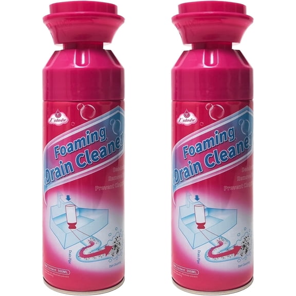Foam Drain Cleaner - 2Pcs | Powerful Foaming Clog Remover for Kitchen, Bathroom, and Floor Drains | Safe on Pipes