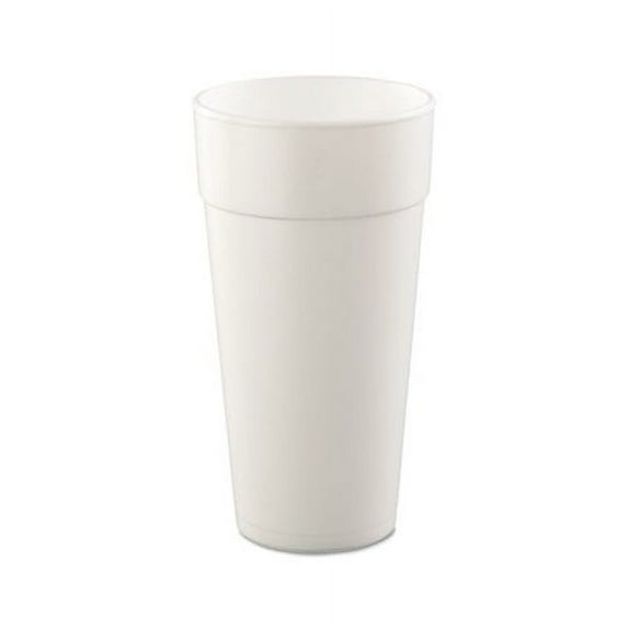 Foam Drink Cups Hot/Cold, 24oz, White, 25/Bag, 20 Bags/Carton