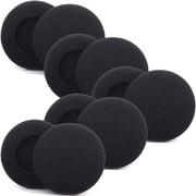 Foam Ear Pads for Stereo Headset Headphone Covers 46mm / 1.8" Stretch Replacement Soft Ear Cushions, Black, 5 Pairs