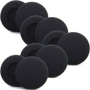 Foam Ear Pads for Stereo Headset Headphone Covers 46mm / 1.8" Stretch Replacement Soft Ear Cushions, Black, 5 Pairs