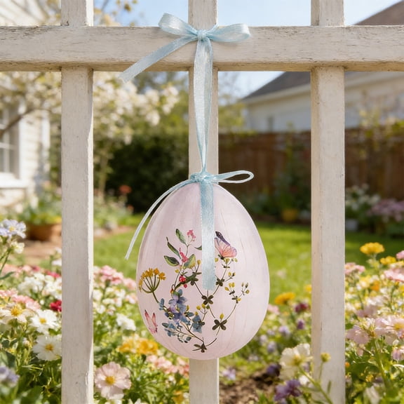 Foam Easter Egg Decoration, 3.94x3.15 Inch Lightweight Paper-Wrapped Rabbit Egg Ornament, Safe for Indoor and Outdoor Party and Hunting Games