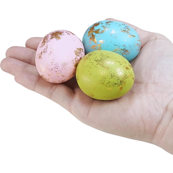Foam Easter Eggs Decorations Gold Leaf Speckled Eggs for Basket Fillers Table Setting Party Favors
