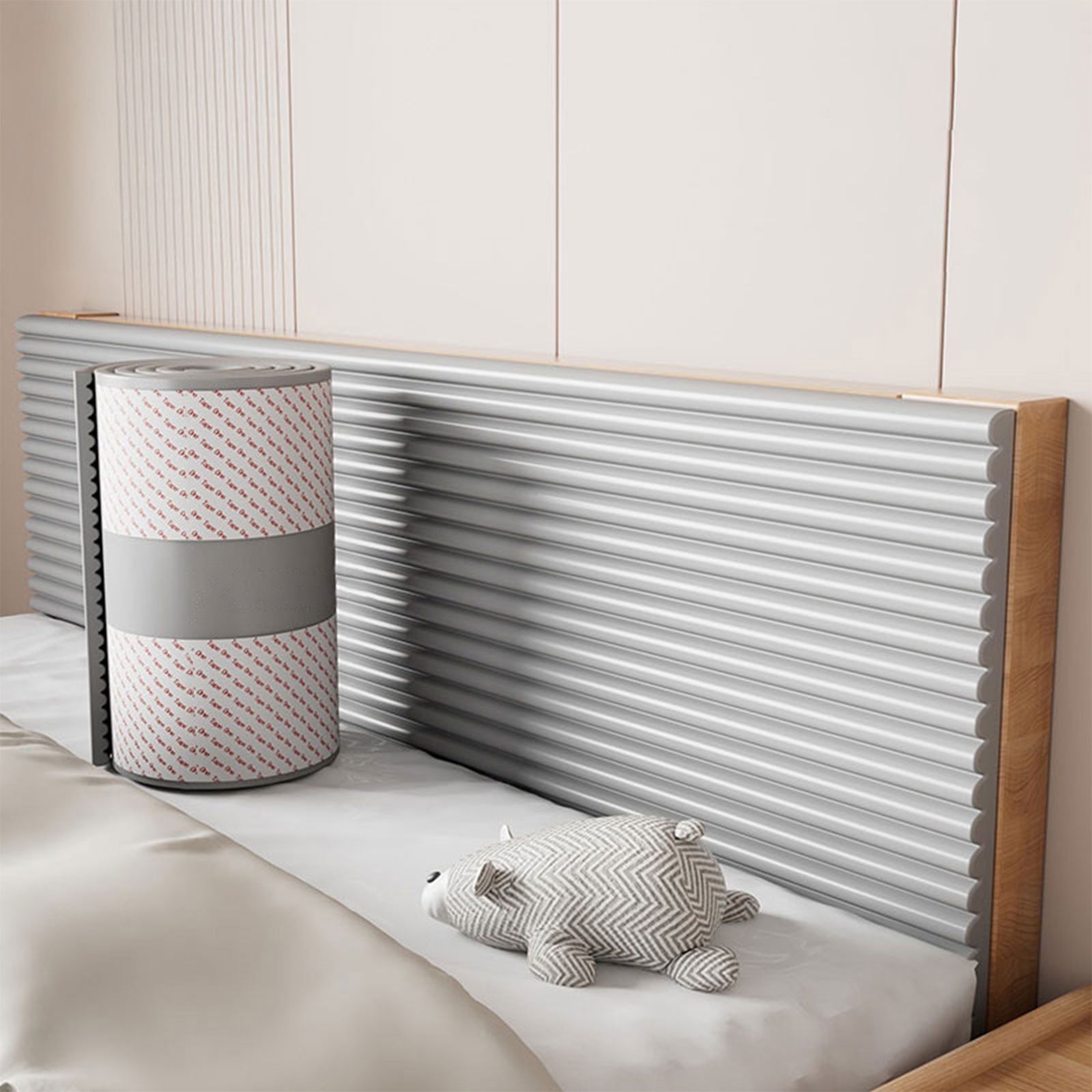 Foam Edge Protector Strip Self Adhesive Padded Wall Bumper Strip Soft High Elasticity Cushion Guard for Home Furniture and Corner Protection 78.74 x 7.87 Inches