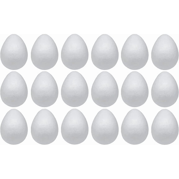 Foam Eggs 18pcs 4 Inch (10cm) White Craft Polystyrene Eggs Smooth for Spring Easter Halloween Christmas Holiday Crafts Making Handmade DIY Painting School Projects