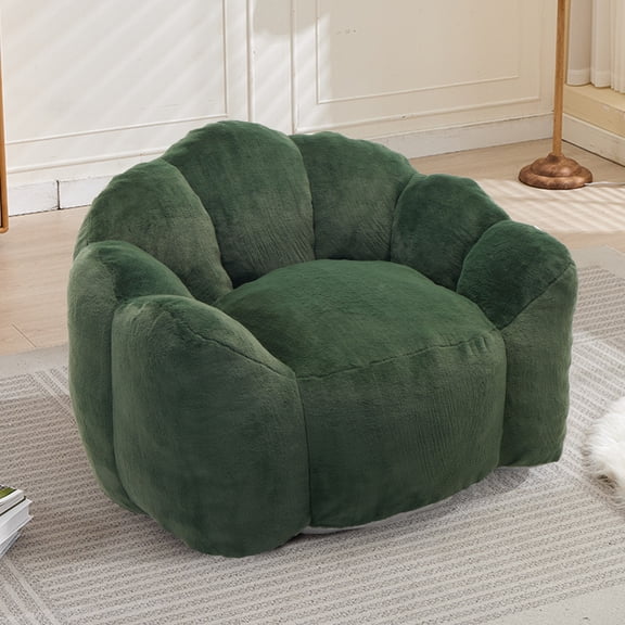 Foam-Filled Bean Bag Chair, Soft Fabric Lazy Sofa with Handle, No Assembly Vacuum Compressed Couch for Living Room, Bedroom & Dorm