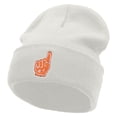 thumbnail image 1 of Foam Finger Embroidered 12 Inch Long Knitted Beanie - White OSFM, 1 of 5