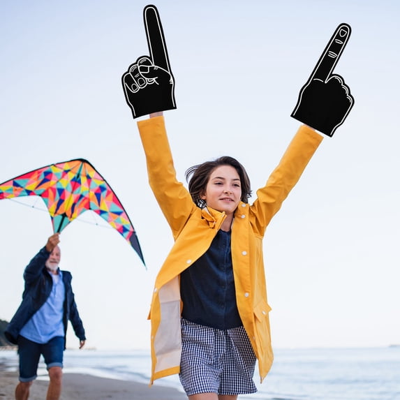 Foam Finger Hand Large 18x9in EVA Sports Fan Cheering Prop Screen Printed Durable Comfortable Grip for Game Day Event Stadium Team Spirit