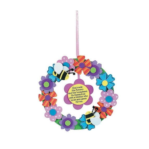 Foam Flower Wreath For Mom Craft Kit - Craft Kits - 12 Pieces