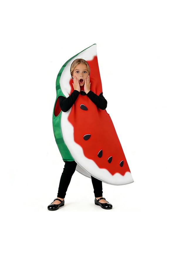 Foam Fruit Tunic Outfit, Watermelon Slice Fruit Tunic Costume, Sleeveless Foam Fruit Food Outfit for Halloween Carnival Party Cosplay, Multi Size Novelty Fruit Costume, Red M