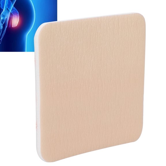 Foam Gentle Border Dressing Silicone Square Adhesive Border for Bed Sore Leg Ulcer Foot Diabetic Painless Removal High Absorbency Wound Care Dressing