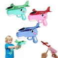 thumbnail image 1 of Foam Glider Airplane Launcher Toy Dinosaur Catapult Gun Aircraft Outdoor Flying Aircraft with Easy Load Mechanism Long Flight Distance Gliders Fun Birthday Gifts & Party Favors (3pcs), 1 of 8