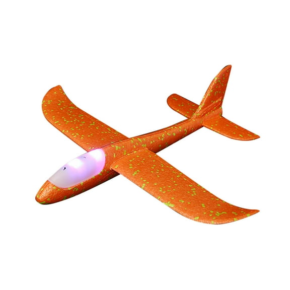 Foam Glider Airplane Toy for Kids, LED Light-Up Hand Throw Plane, Durable Outdoor Flying Toy for Boys and Girls, Red