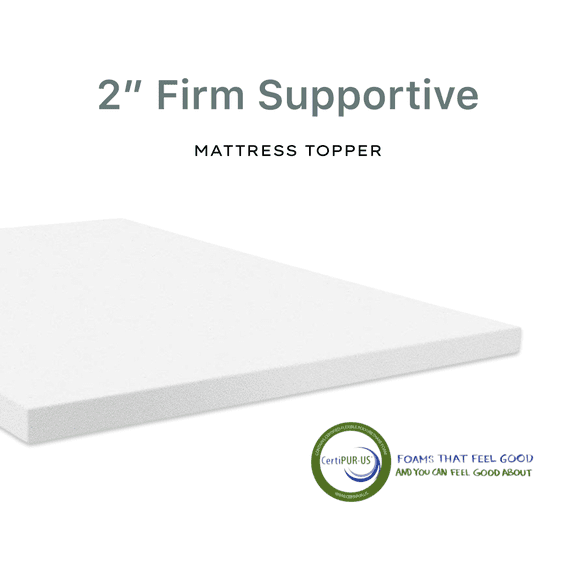 Foam Global 2” Firm Supportive Mattress Topper, Queen