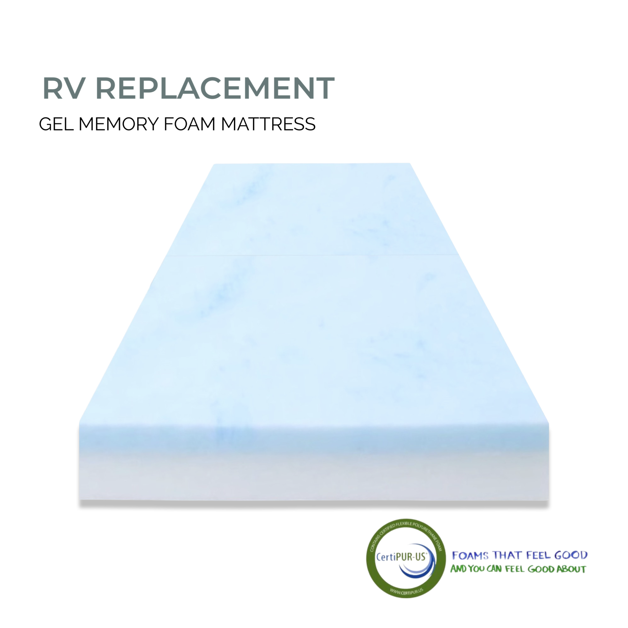Foam Global, Camper/RV Memory Foam Mattress 3”x30”x75” Replacement