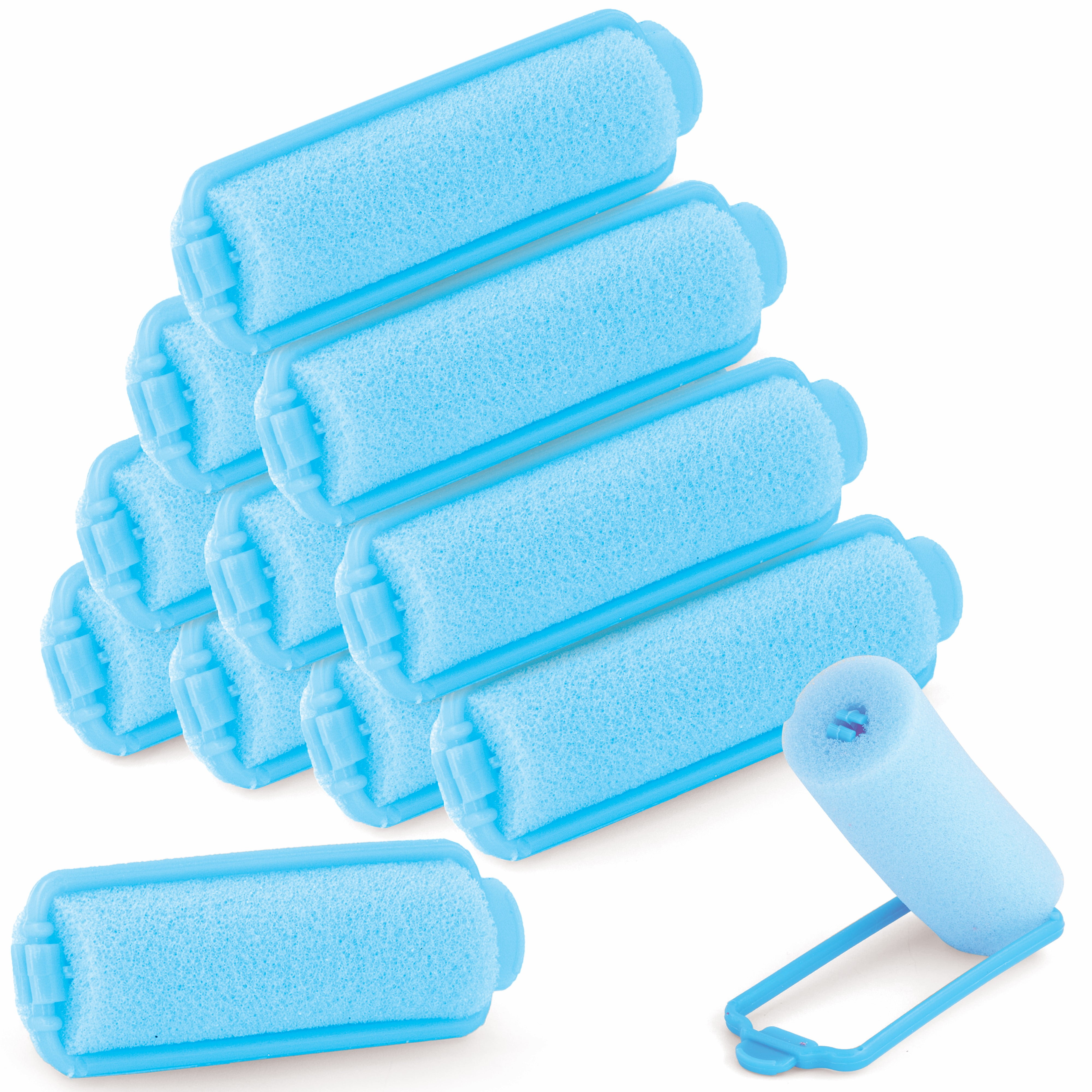 Mini Heat-Free Hair Rollers - Blue 18PCS Self Grip Small Hair Curlers Heatless 1 Count (Pack of  main image 4