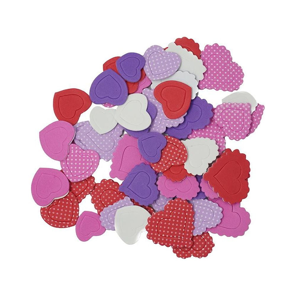 Foam Heart Craft Assortment Stickers, 112-Piece