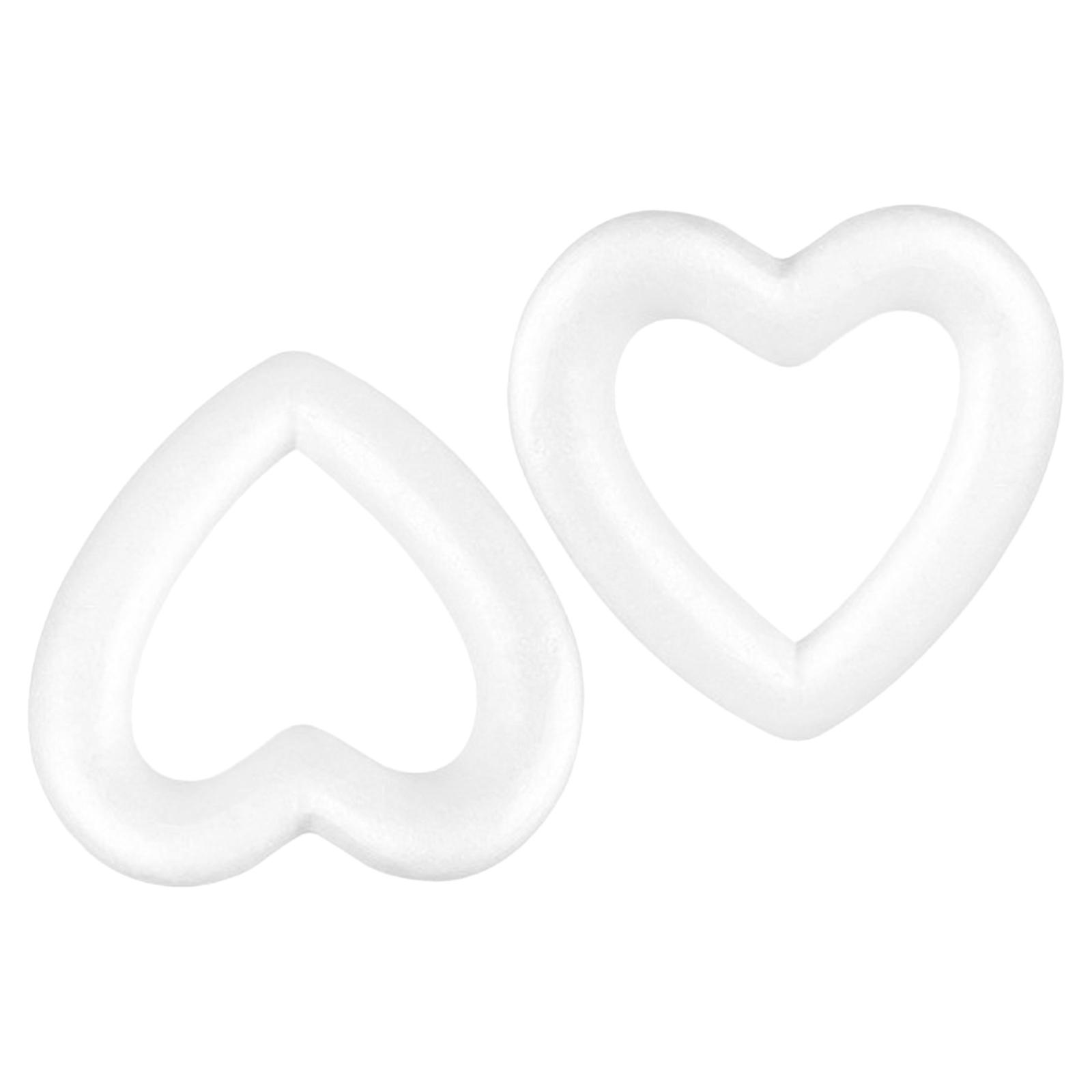 Foam Hearts - Hollow Shapes Wreath Crafts Ball Love Shaped, Customize w/  Flowers, Paint, Rope, Twine, Ribbon,, Embellishments - 2PCS/20CM