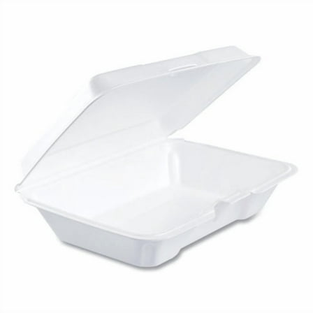Foam Hinged Lid Containers, 6.4 X 9.3 X 2.6, White, 200/carton | Bundle of 2