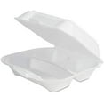 thumbnail image 1 of Foam Hinged Lid Hot and Cold 3-compartment container Large 9X9 White 200 count, 1 of 1