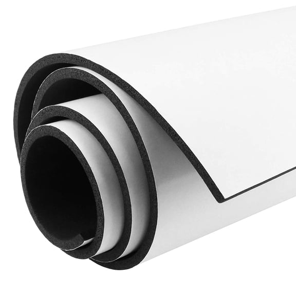 Foam Insulation Neoprene Sheets with Adhesive, 1/4'' Thick x 12'' W x 59'' L Multi-Function Soundproof Large Closed Cell Neoprene Rubber Roll, Black