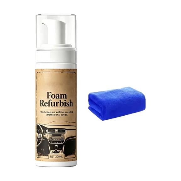 Foam Interior Cleaner Kit, Upholstery And Headliner Cleaning Formula For Fabric Seats Dashboard Vinyl And Leather Surfaces, Deep Stain Removal And Interior Refreshing