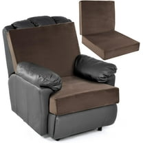 Foam Lumbar Support Pillow for Recliner with Recliner Chair Seat Cushion-Thick Seat Cushion for Elderly with Long Back Support, Extra Large & Non-Slip, Brown