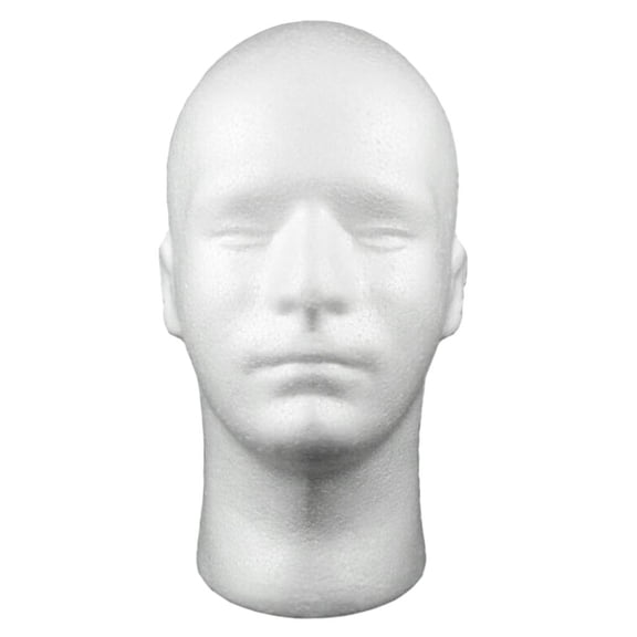 Foam Mannequin Head, Male Wig Mannequin Head, Foam Wig Head for Displaying Wigs Hats Caps Masks Headbands, Foam Head for Salon Cosplay DIY Art Creation