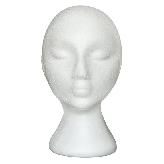 Foam Mannequin Head with Anti-Slip Base, Abstract Design, Lightweight Wig Head Stand for Hats, Caps, Accessories