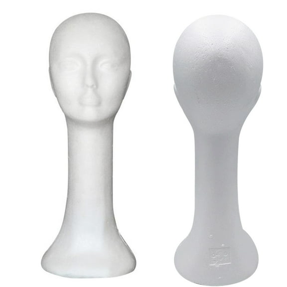 Foam Mannequin Head with Long Neck Durable Wig Head Stand for Salon Hats and Accessories