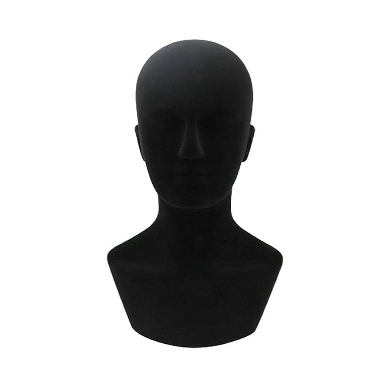 Male Foam Mannequin Head Model Hat Display Stand Black Sturdy