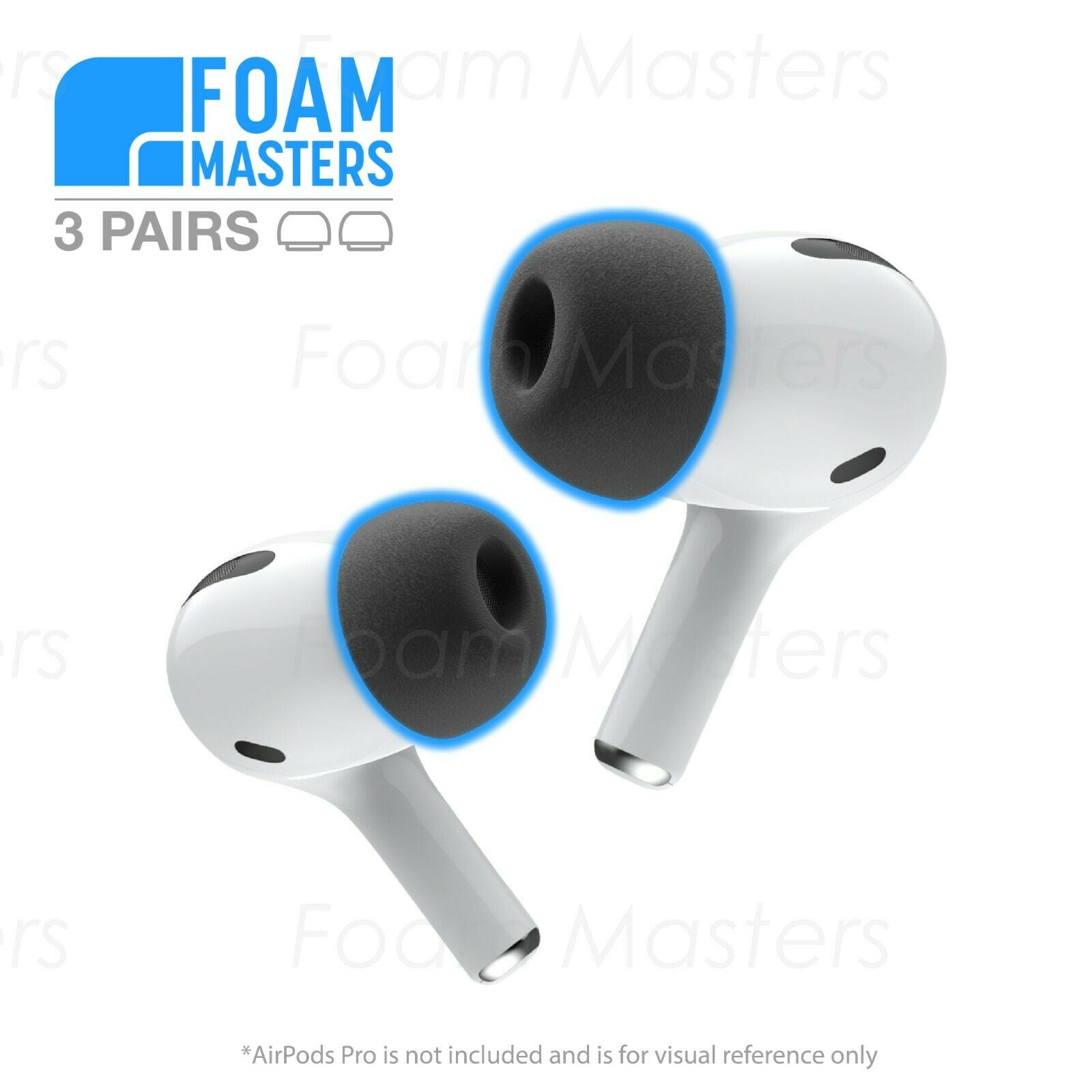 Foam Masters Earbud Tips Replacement for AirPods Pro, Black,