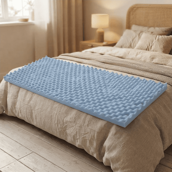 Foam Mattress Overlay Pad, 72 by 20 by 2-Inch Size, Blue, Single Pack