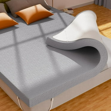 Foam Mattress Topper Queen Size, 3 Inch Gel Infused Cooling Mattress Pad with Breathable Bamboo Cover, Pressure Relief & Machine Washable Bed Topper 60"x80" Gray