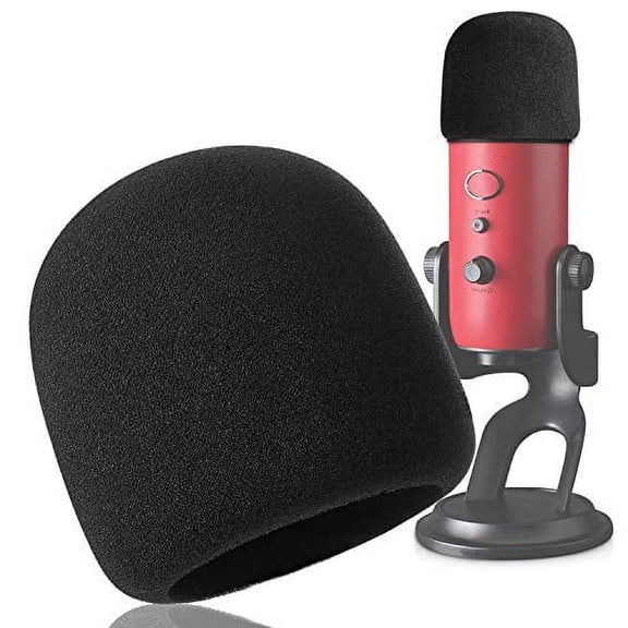 Foam Microphone Windscreen - YOUSHARES Mic Cover Pop Filter for Blue Yeti, Yeti Pro Condenser Microphones (Black)