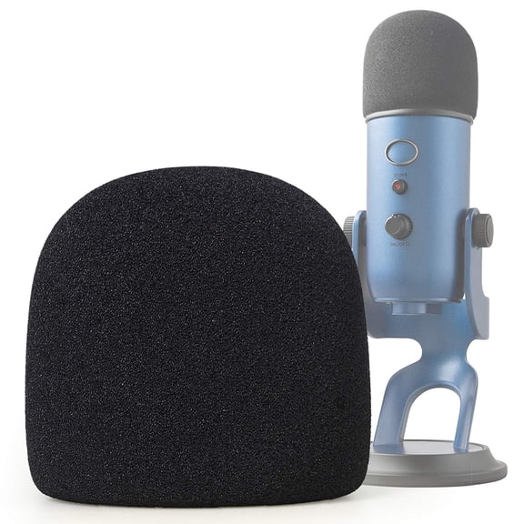 Foam Microphone Windscreen - YOUSHARES Mic Cover Pop Filter for Blue Yeti, Yeti Pro Condenser Microphones (Black)