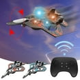 thumbnail image 1 of Foam Mini RC Stunt Fighter Toy - Four-Wheel Drive Aircraft with LED Lights, Remote Control Helicopter Desktop Toy, Small Gift, Indoor Play Vehicle, Fun RC Aircraft for Birthday, 10*7.1*2in, Red, 1 of 5