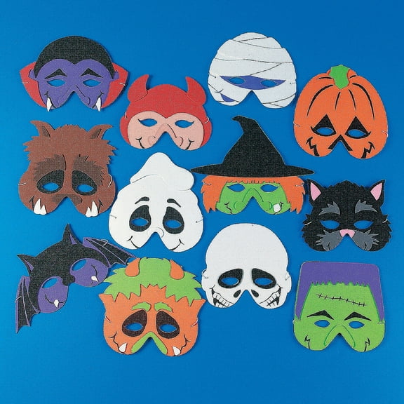 Foam Monster Masks - Party Wear - 12 Pieces