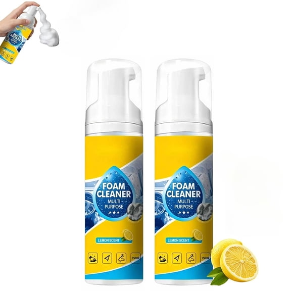 Foam No-Rinse Cleaner, 4-in-1 Foam Cleaner, Powerful & Multipurpose Car Interior Foam Cleaner, All-Purpose Rinse-Free Foam Cleaner Spray for Car, Kitchen, Clothes, Sofa