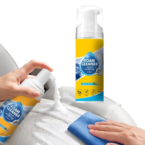 Foam No-Rinse Cleaner, 4-in-1 Multi-Enzyme Cleaning Foam for Car Interior, Upholstery & Kitchen Stains, Waterless Degreaser Remover