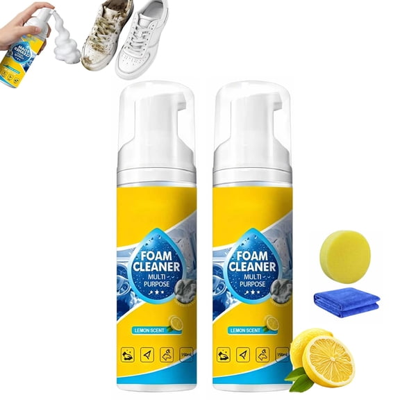 Foam No-Rinse Cleaner, 4-in-1 Multi-enzyme Foam Cleaner,All-Purpose Rinse-Free Foam Cleaner Spray for Car, Kitchen, Clothes, Sofa