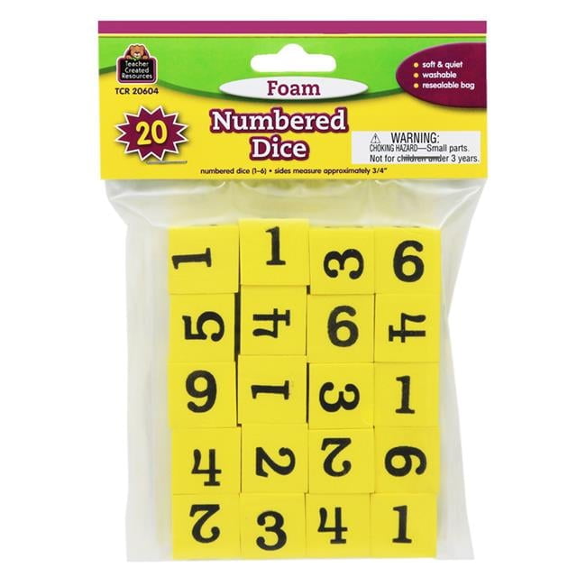 Foam Numbered Dice Numerals - Pack of 3