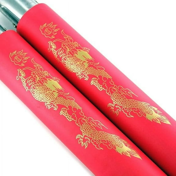Foam Nunchucks Nunchakus Dragon Pattern for Martial Art Karate Training - Red