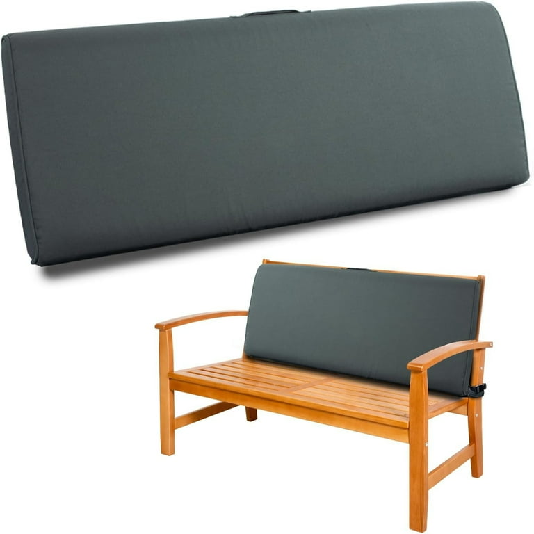 Foam Outdoor Bench Cushion 45 x 18 x 3 Inch Thickened Soft Patio Cushions Porch Garden Bay Window Seat Cushions with Handle and Adjustable Straps Grey Walmart