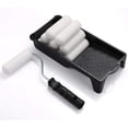 thumbnail image 1 of Foam Paint Roller, Roller Frame with 4-Inch Mini Paint Roller Cover Refills with Foam-Covered Ends, High-Density Foam Paint Tray Set for Room Home Repair Mini Paint Kits(12 Piece), 1 of 7