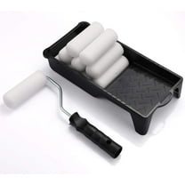 Foam Paint Roller, Roller Frame with 4-Inch Mini Paint Roller Cover Refills with Foam-Covered Ends, High-Density Foam Paint Tray Set for Room Home Repair Mini Paint Kits(12 Piece)