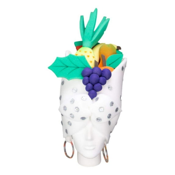 Foam Party Hats White Bride Carmen Miranda Hat - Bride Hat - Bridal Party Hat - Bachelorette Party Hat - Wedding Party Hat - Bridal Party Hat